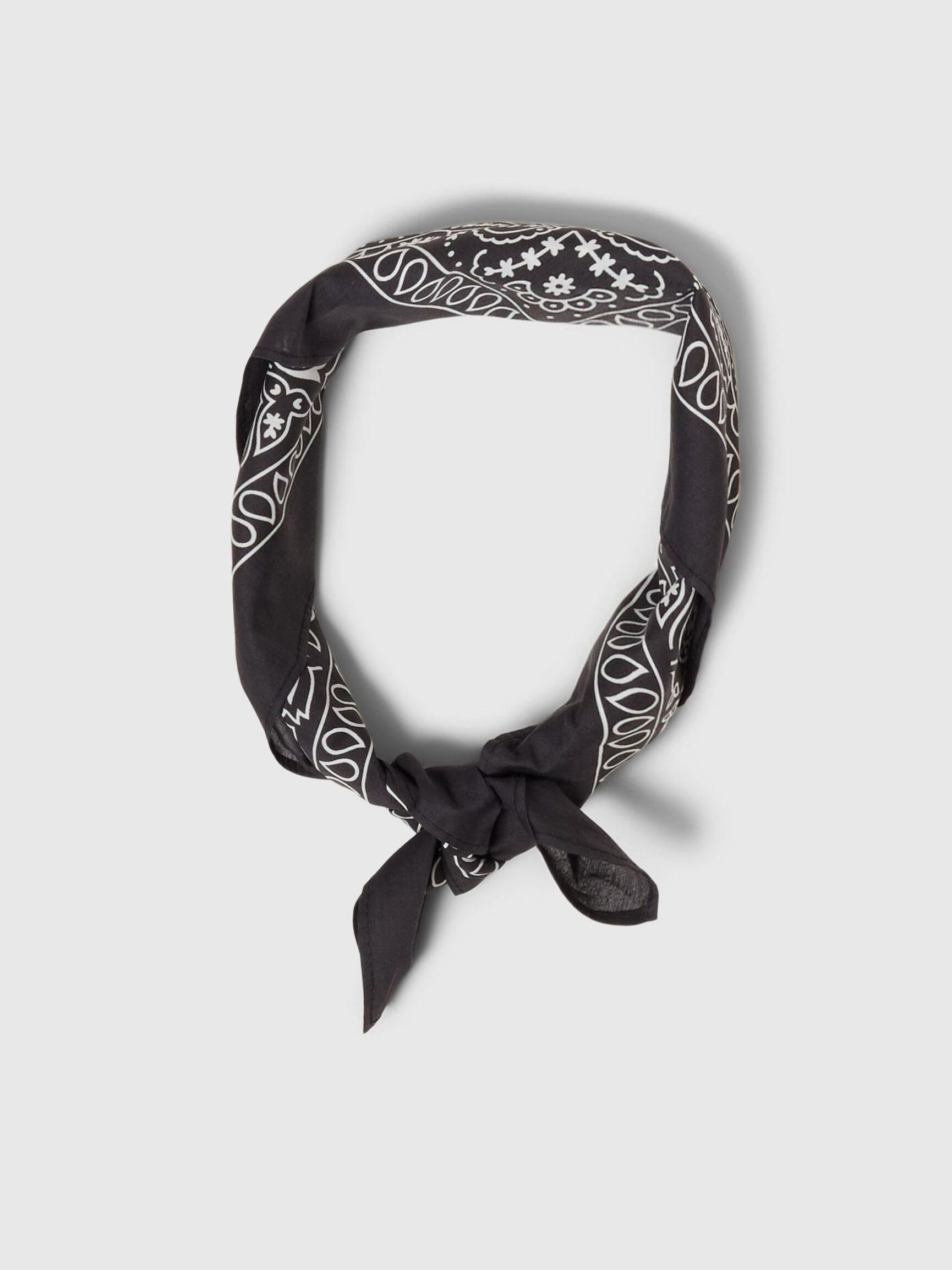PRINTED SCARF, Black, highres