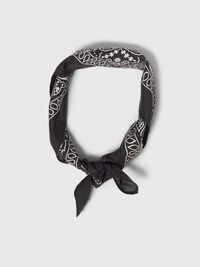PRINTED SCARF, Black, highres