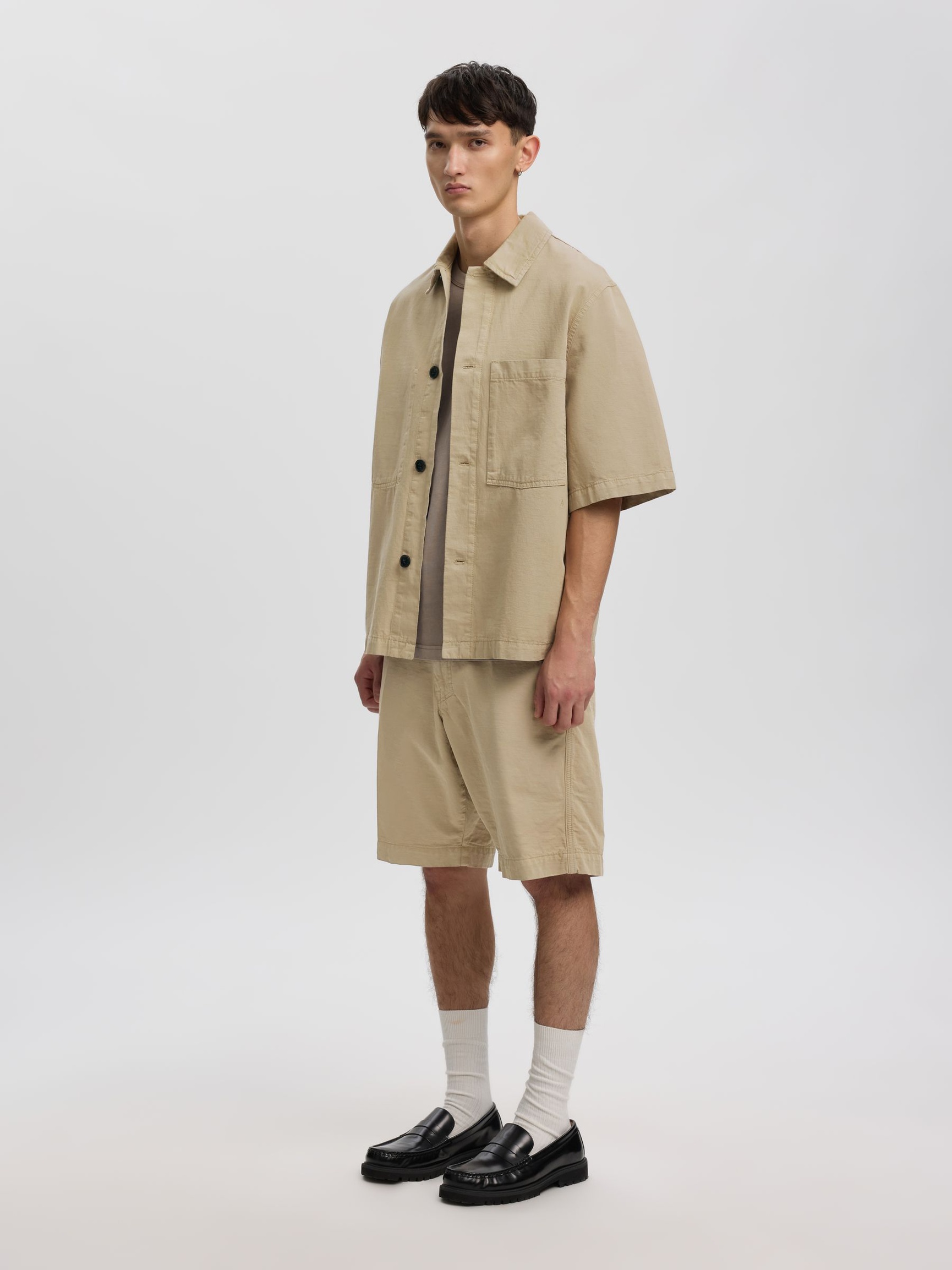 RELAXED FIT OVERSHIRT, Weathered Teak, highres