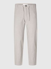 SLIM TAPERED LEINENMIX HOSE, Pure Cashmere, highres