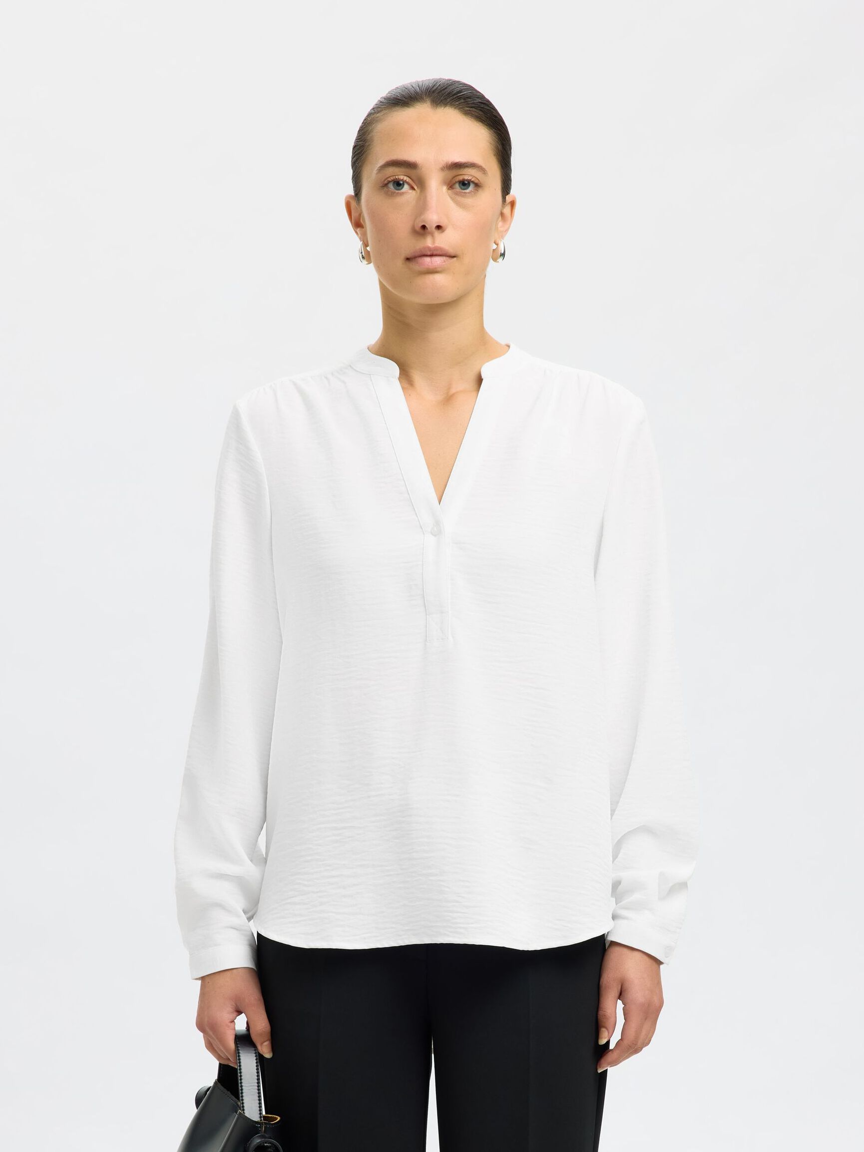 LONG-SLEEVED BLOUSE, Snow White, highres