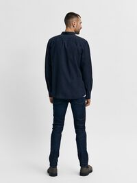 DARK WASH SLIM FIT JEANS, Dark Blue Denim, highres