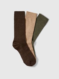 3 PACK SOCKS, Dark Green, highres