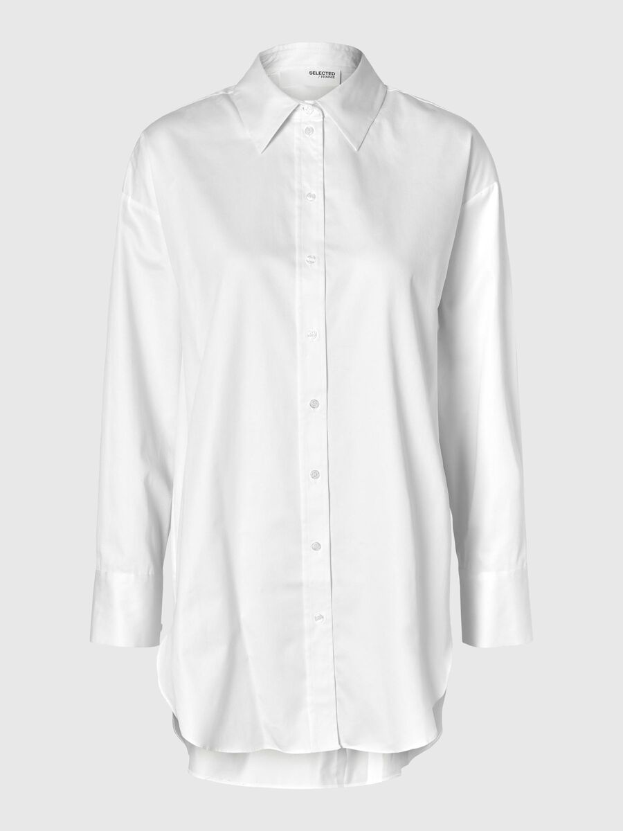 Selected OVERSIZED LONG SLEEVED SHIRT, Bright White, highres - 16095258_BrightWhite_001.jpg