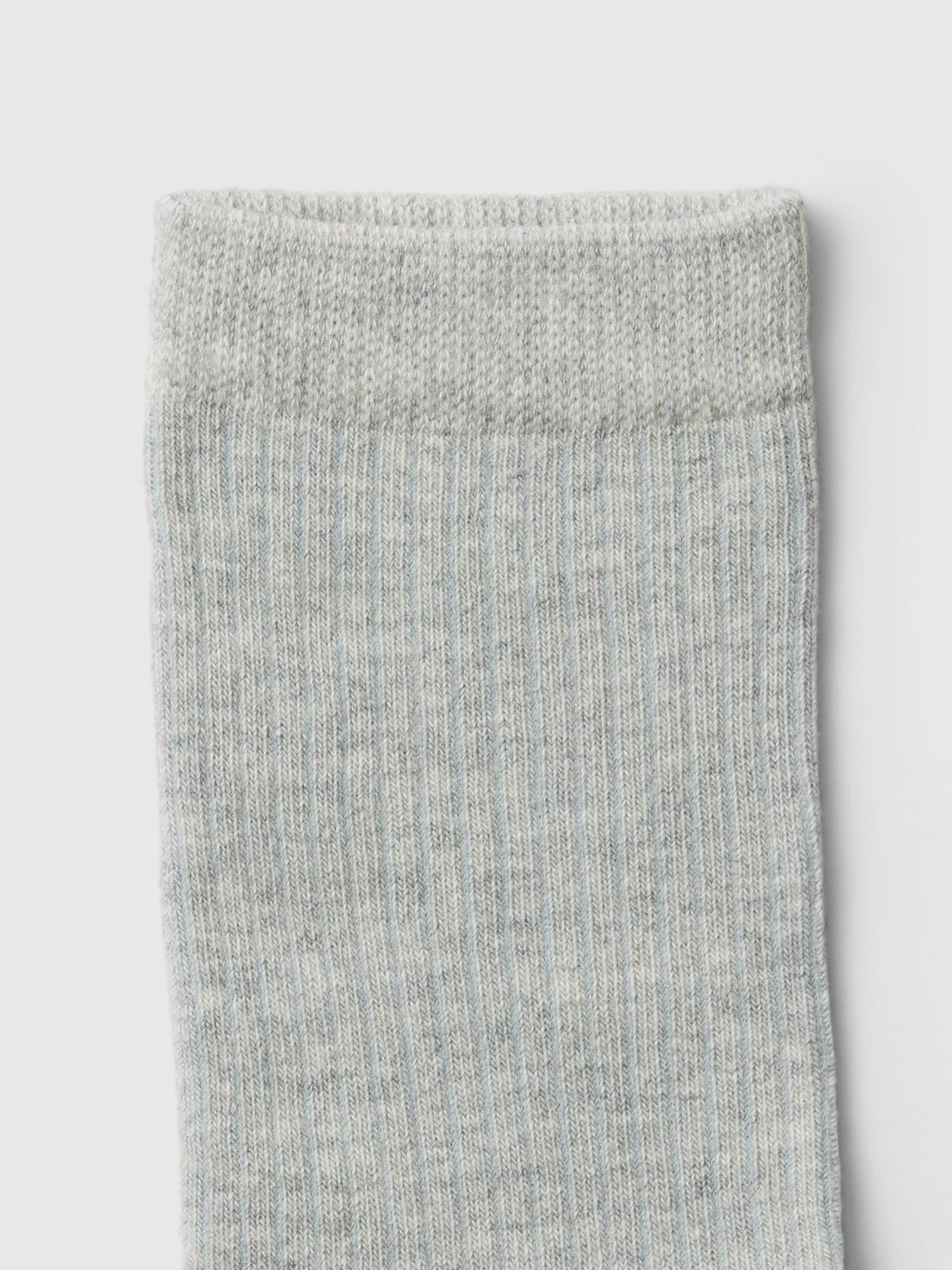 COTTON BLEND SOCKS, Light Grey Melange, highres