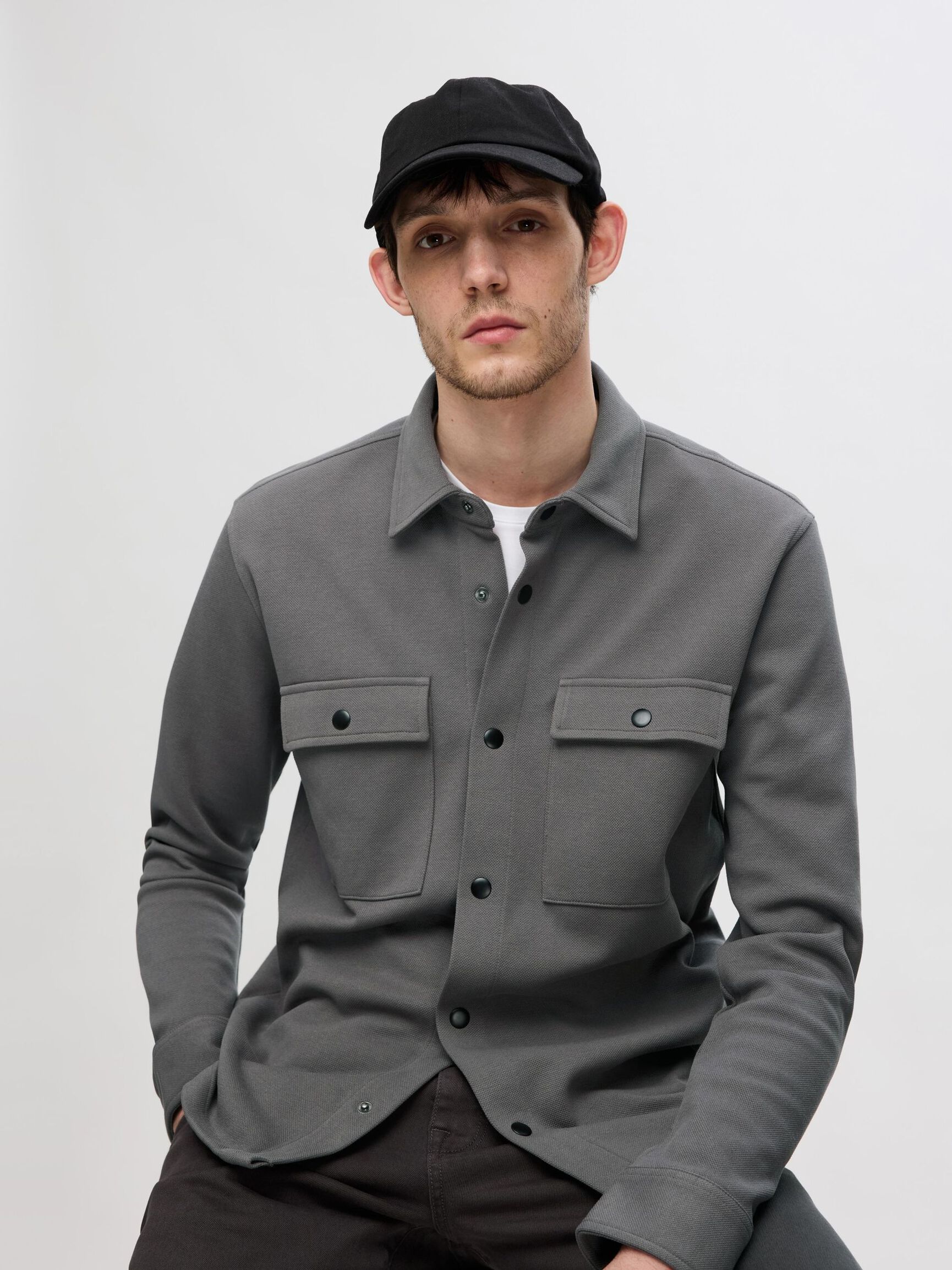 KLASSISK OVERSHIRT, Granite Grey, highres