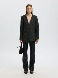 WOOL BLEND BLAZER, Dark Grey, highres