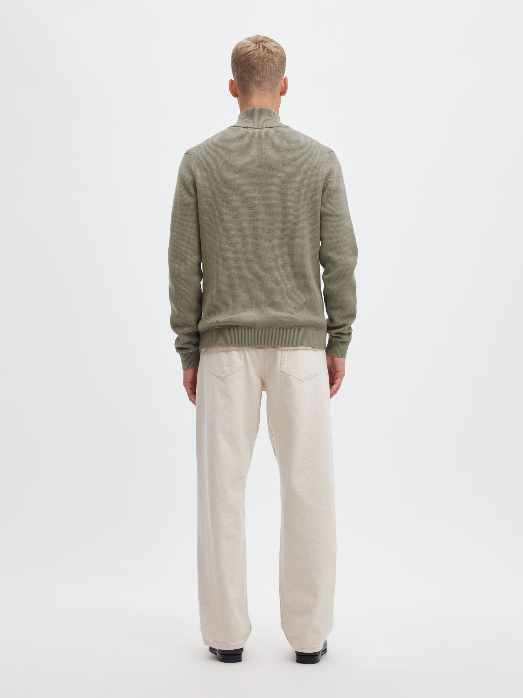 HALF-ZIP JUMPER, Vetiver, highres
