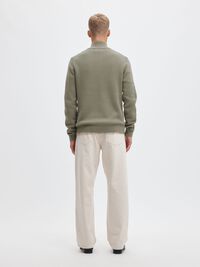 HALF-ZIP JUMPER, Vetiver, highres