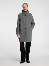 WOOL BLEND COAT, Medium Grey Melange, highres