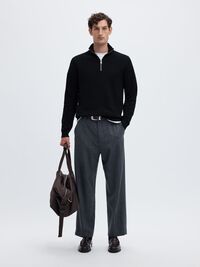 HALF-ZIP JUMPER, Anthracite, highres