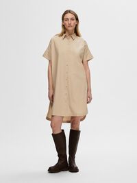 COTTON SHIRT DRESS, Humus, highres