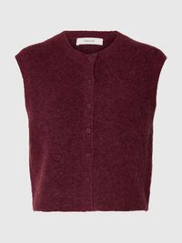 WOOL BLEND  WAISTCOAT, Tawny Port, highres