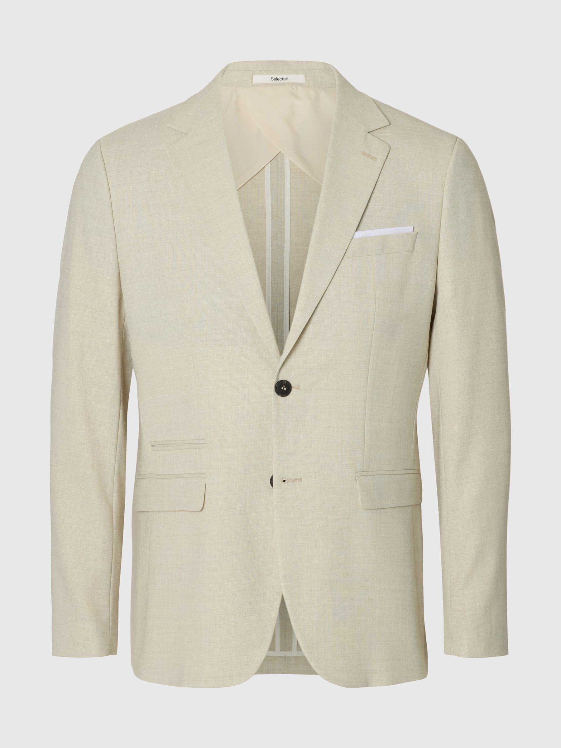 SLIM FIT SINGLE-BREASTED BLAZER, Egret, highres
