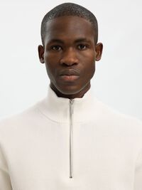 HALF-ZIP JUMPER, Bright White, highres
