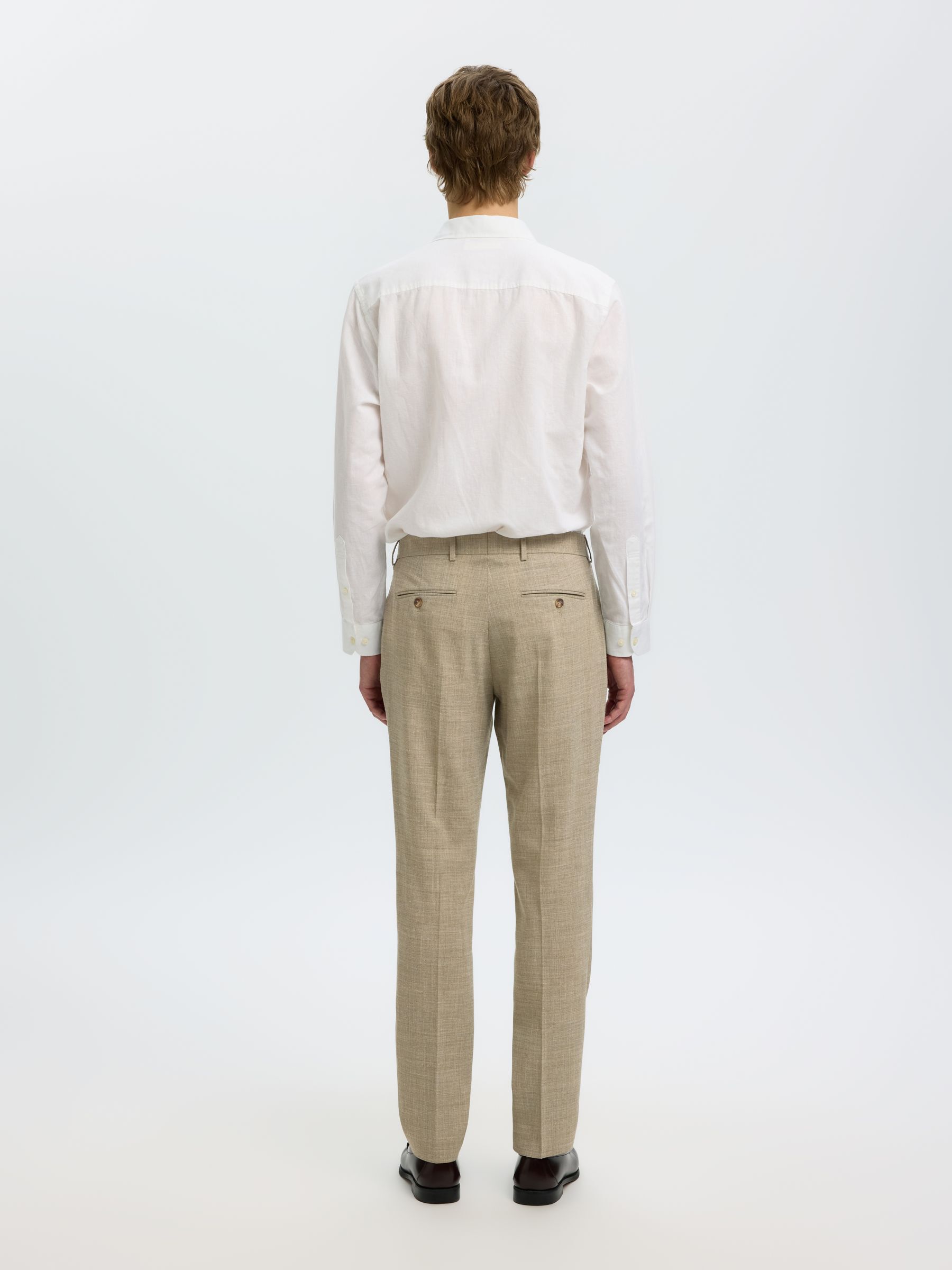SLIM FIT SUIT TROUSERS, Sand, highres