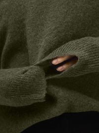 WOLLGEMISCH V-AUSSCHNITT PULLOVER, Kalamata, highres