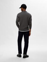 GEBREIDE POLO MET LANGE MOUWEN, Antracit, highres