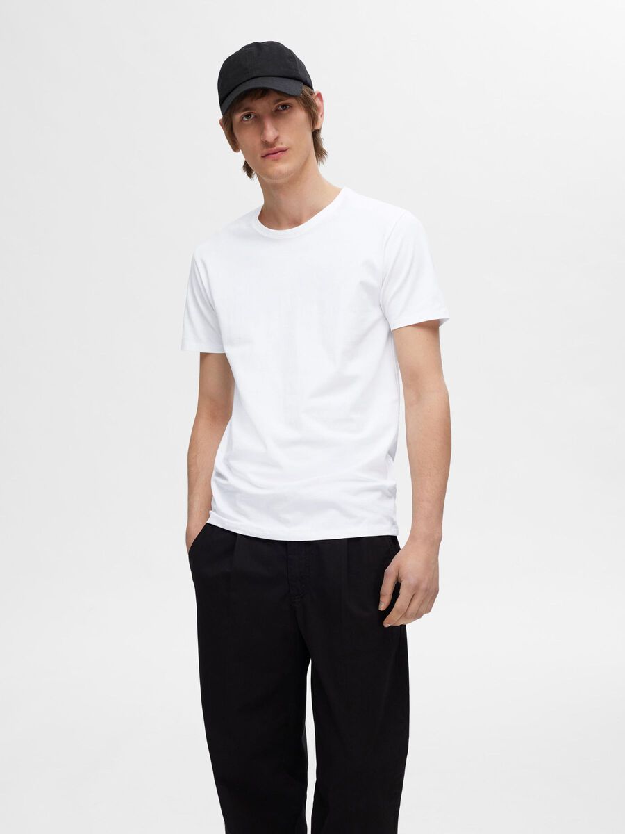 Selected 3ER-PACK BAUMWOLL T-SHIRT, Bright White, highres - 16094475_BrightWhite_003.jpg
