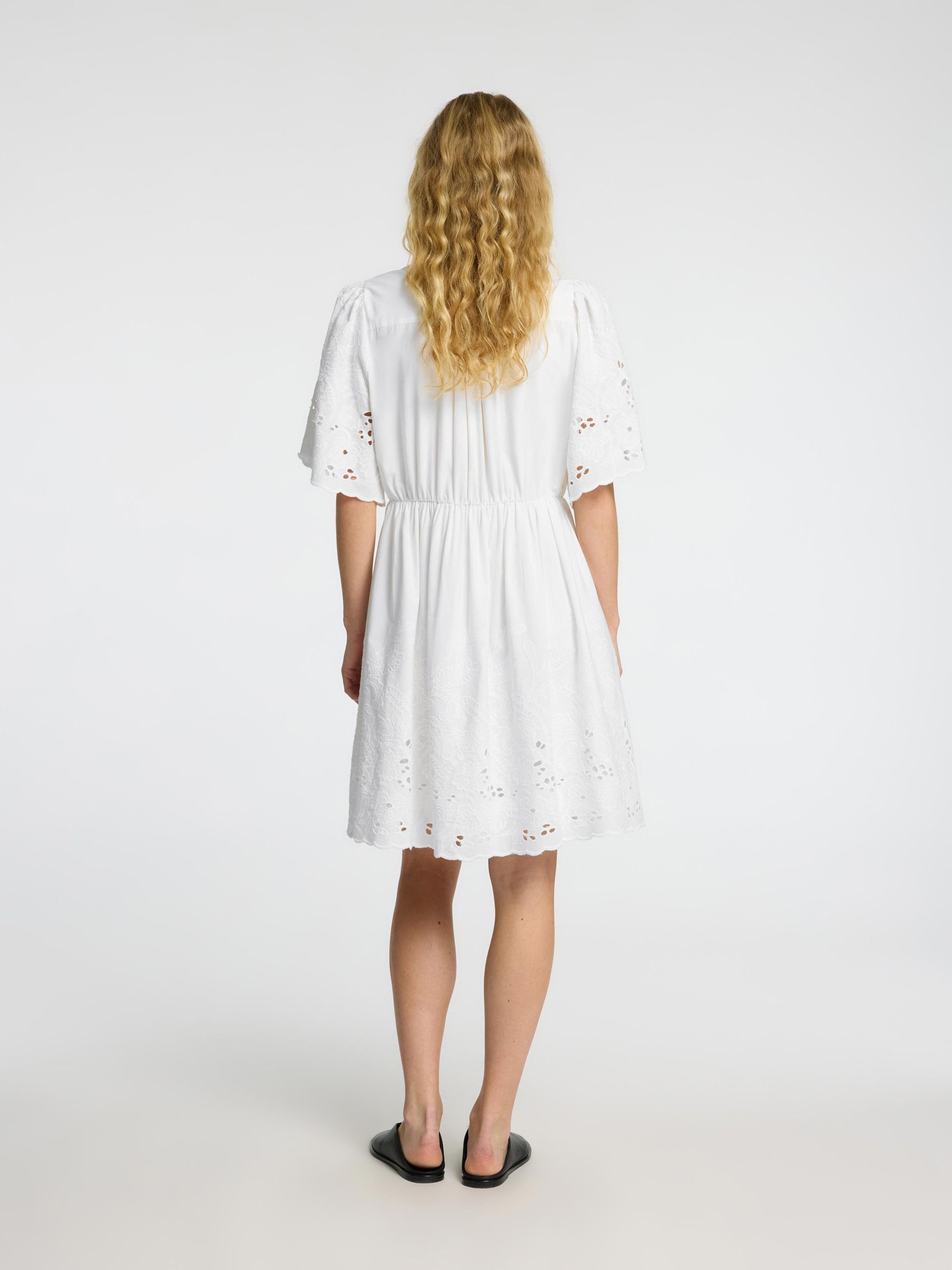 EMBROIDERED MINI DRESS, Bright White, highres