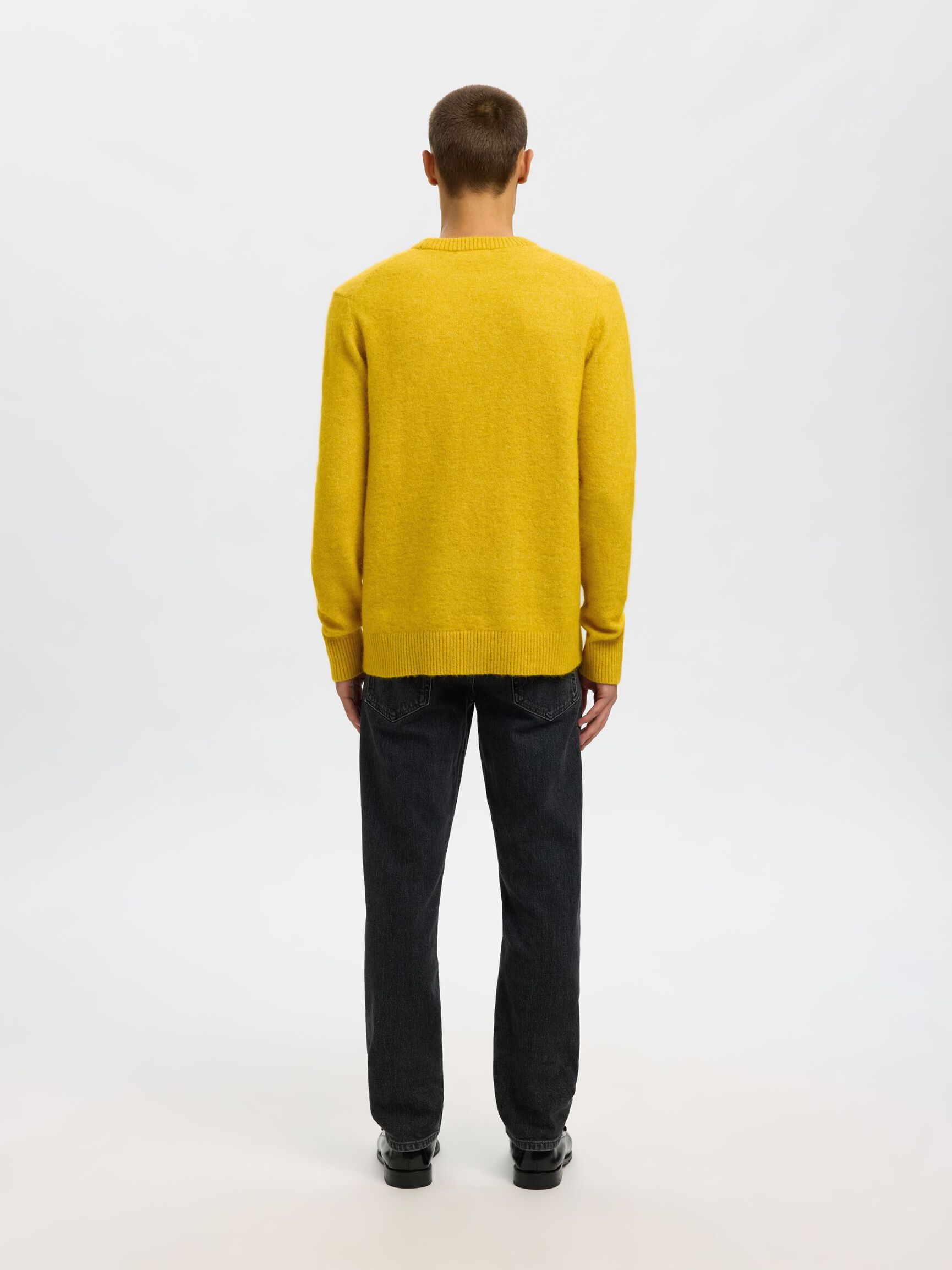 LONG-SLEEVED KNITTED JUMPER, Gold Flake, highres
