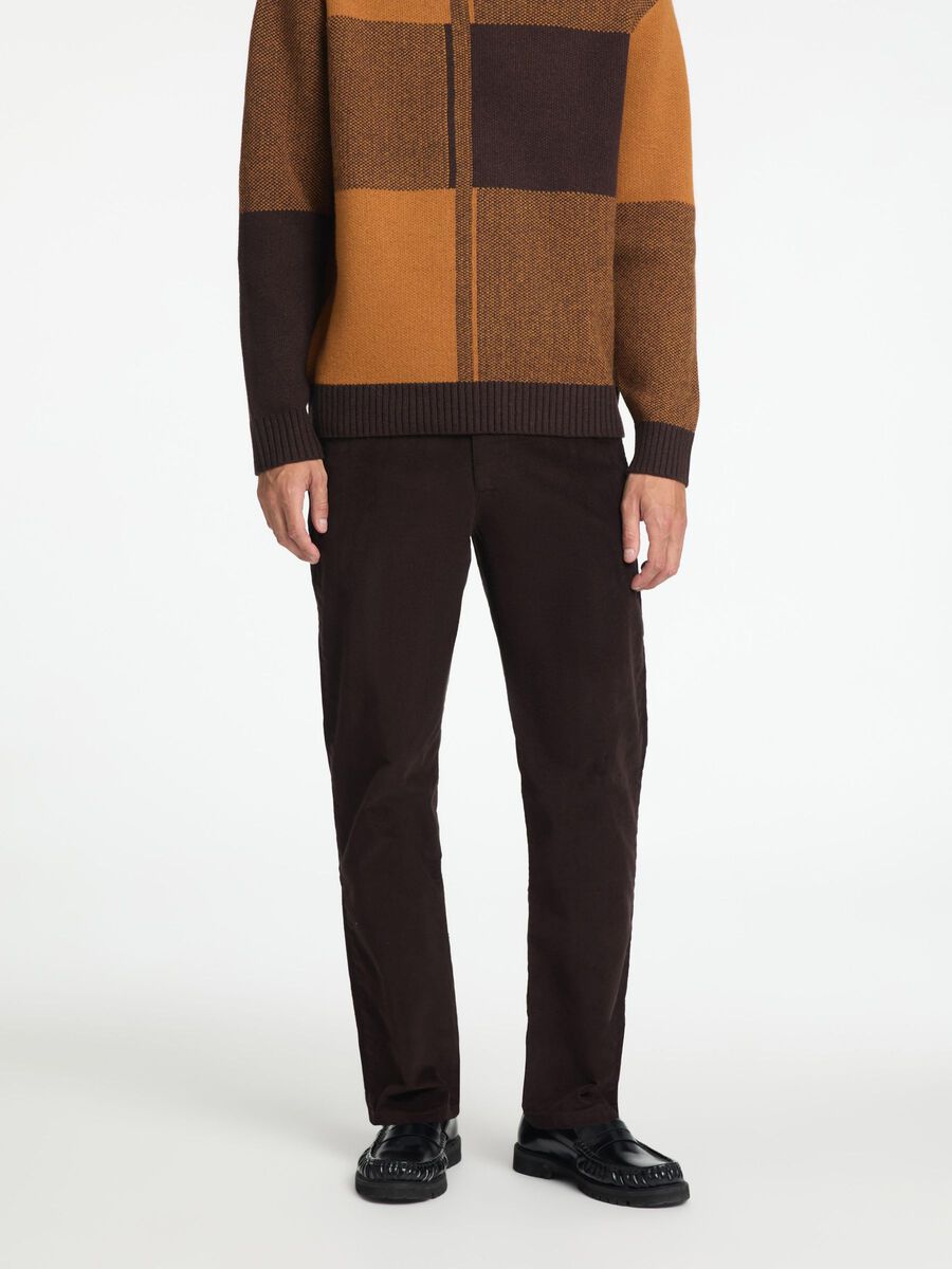 Selected CORDUROY STRAIGHT-LEG TROUSERS, Chocolate Torte, highres - 16090142_ChocolateTorte_003.jpg