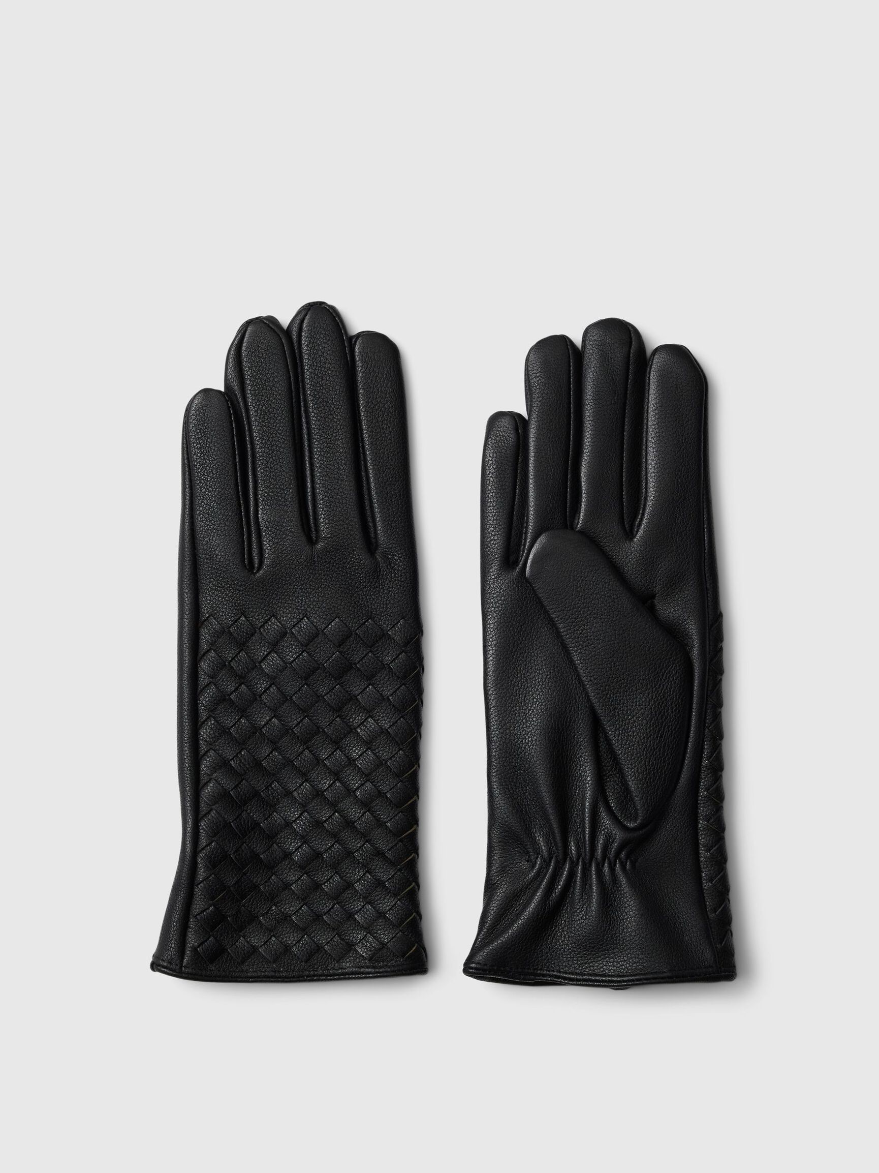 FLETTET RUSKIND HANDSKER, Black, highres
