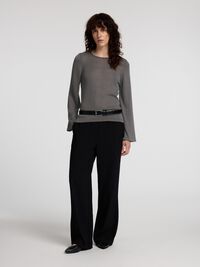 VISCOSE BLEND KNITTED TOP, Volcanic Ash, highres