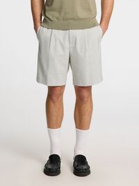 DRAWSTRING SHORTS, Light Grey Melange, highres