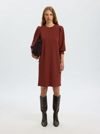 MINI SWEATSHIRT DRESS, Cherry Mahogany, highres