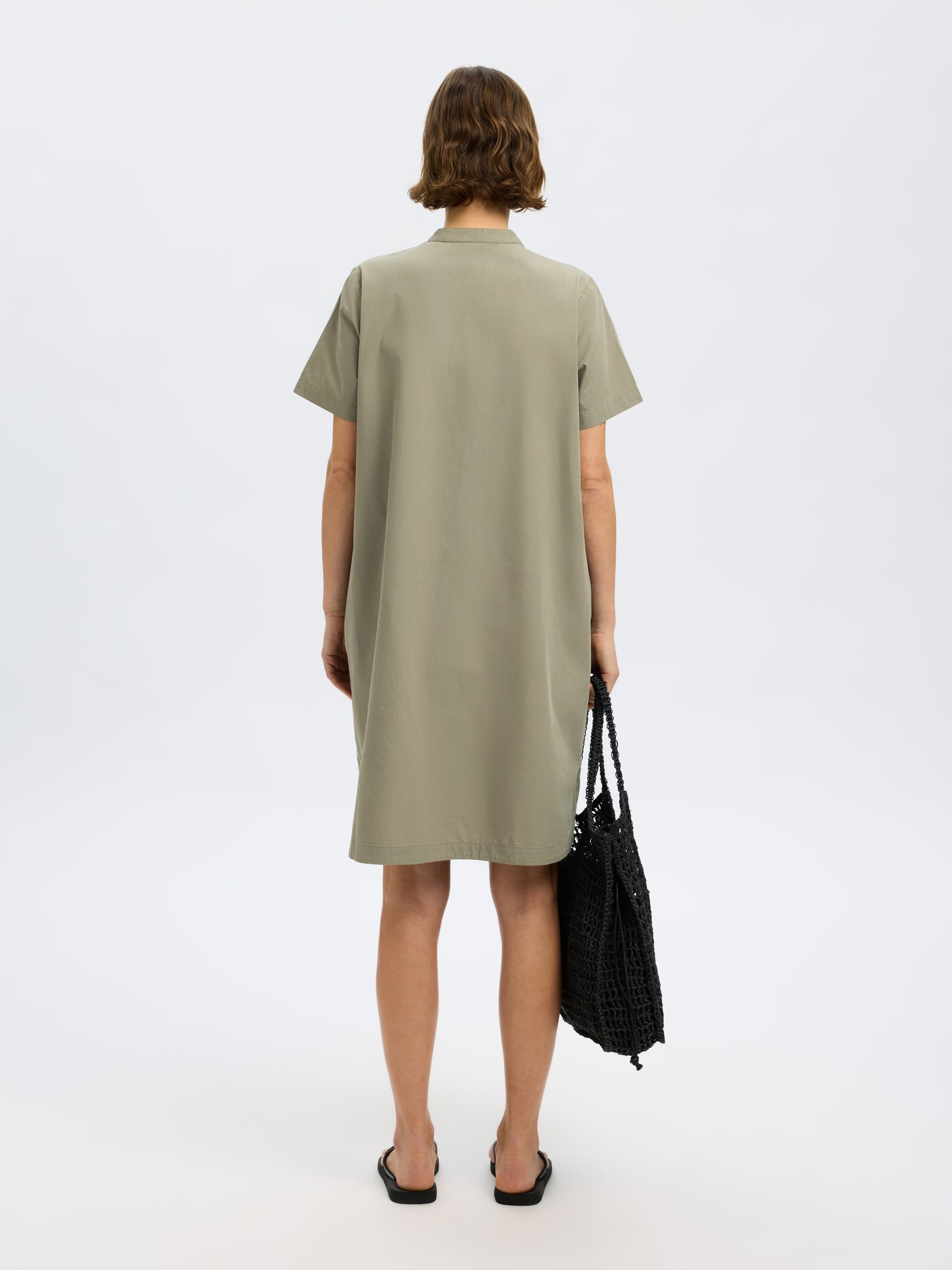 COTTON MINI DRESS, Vetiver, highres