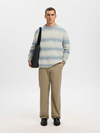 RELAXED FIT KNITTED PULLOVER, Dusty Blue, highres