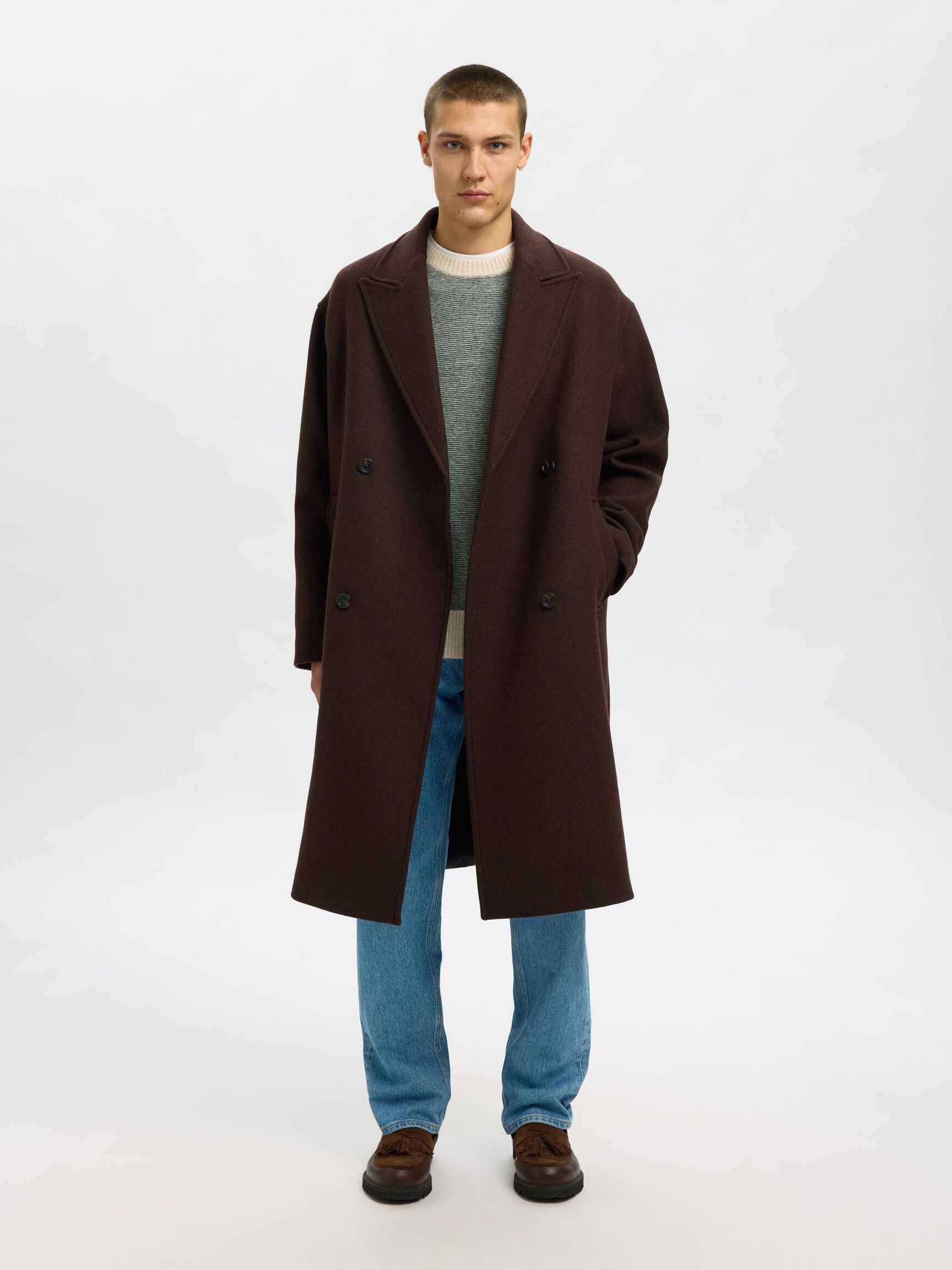 LANGÄRMELIGER STRICKPULLOVER, Deep Forest, highres