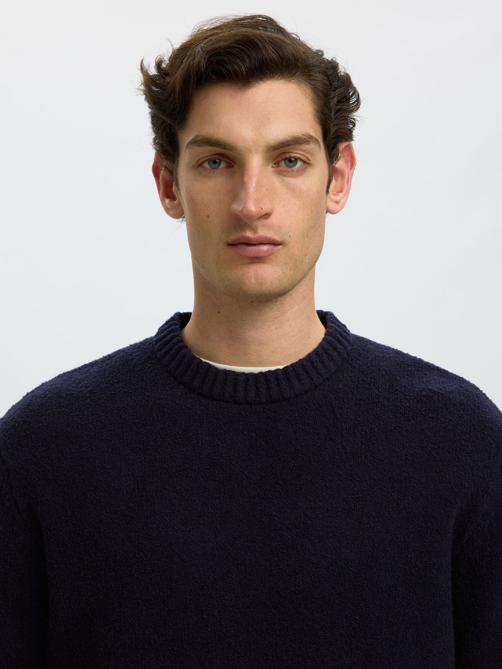 SWETER Z DZIANINY, Navy Blazer, highres
