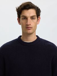 SWETER Z DZIANINY, Navy Blazer, highres