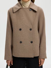 WOOL BLEND DOUBLE-BREASTED JACKET, Fallen Rock, highres