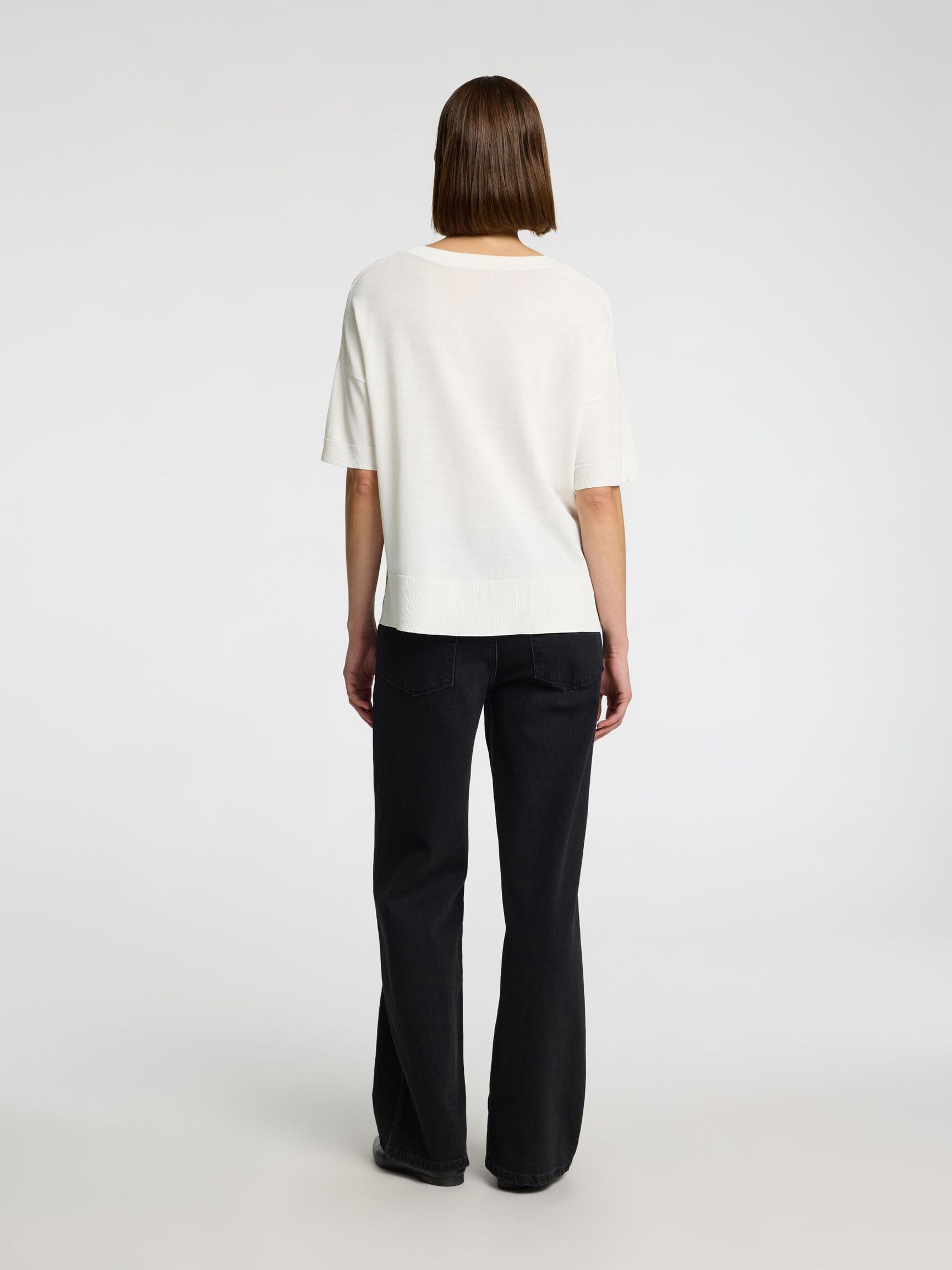 VISKOSEBLANDING LØS T-SHIRT, Snow White, highres