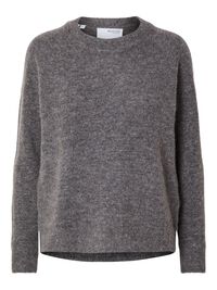 LANGE MOUWEN TRUI, Medium Grey Melange, highres