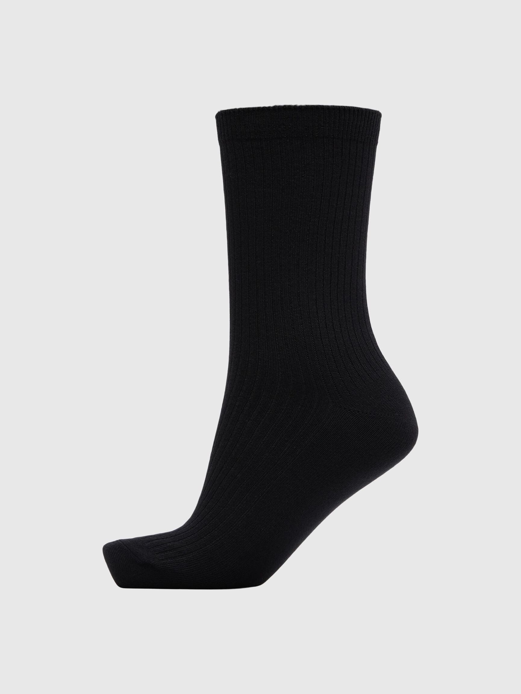 GERIPPTE BASIC SOCKEN, Black, highres