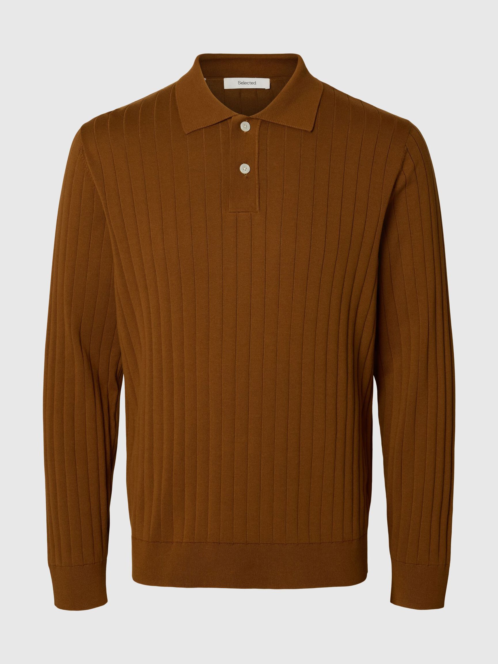 COTTON KNITTED POLO SHIRT, Monks Robe, highres