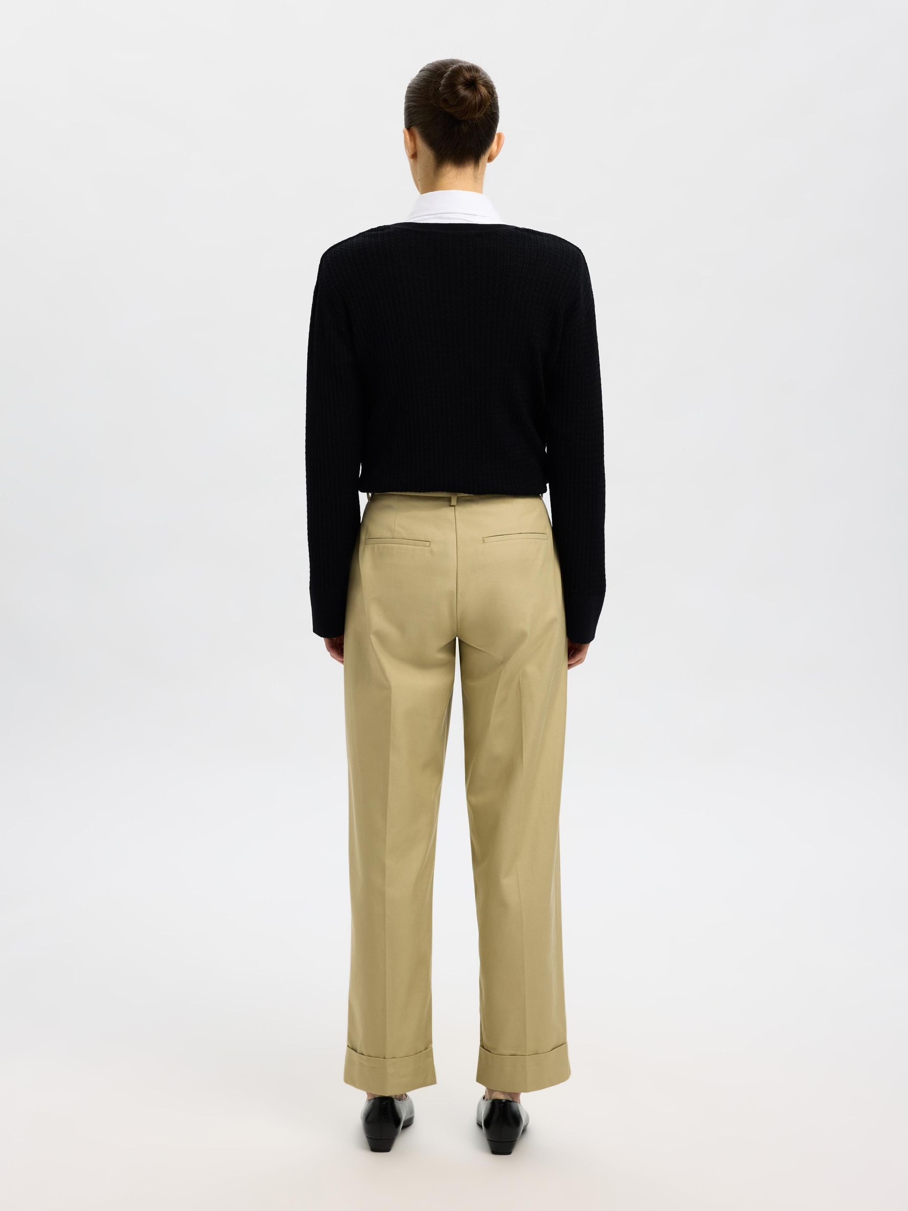 100% MERINO V-NECK JUMPER, Black, highres