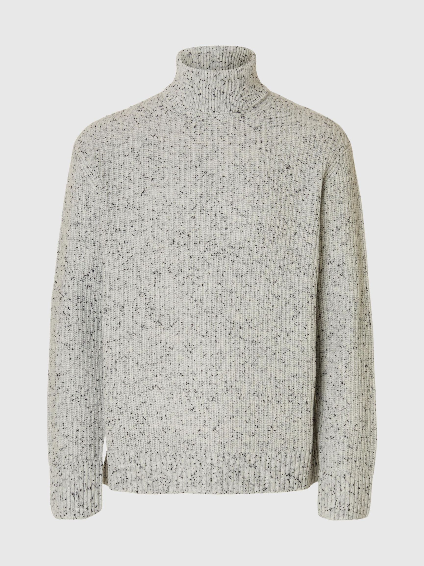 WOOL BLEND KNITTED PULLOVER, Moonstruck, highres