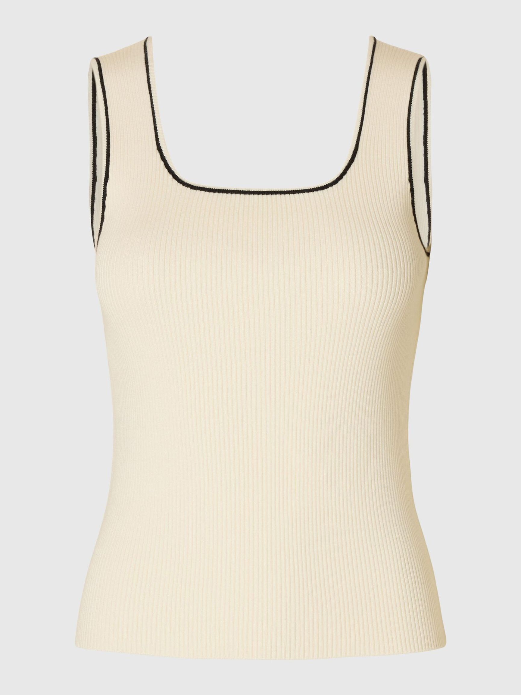SLEEVELESS KNITTED TOP, Snow White, highres