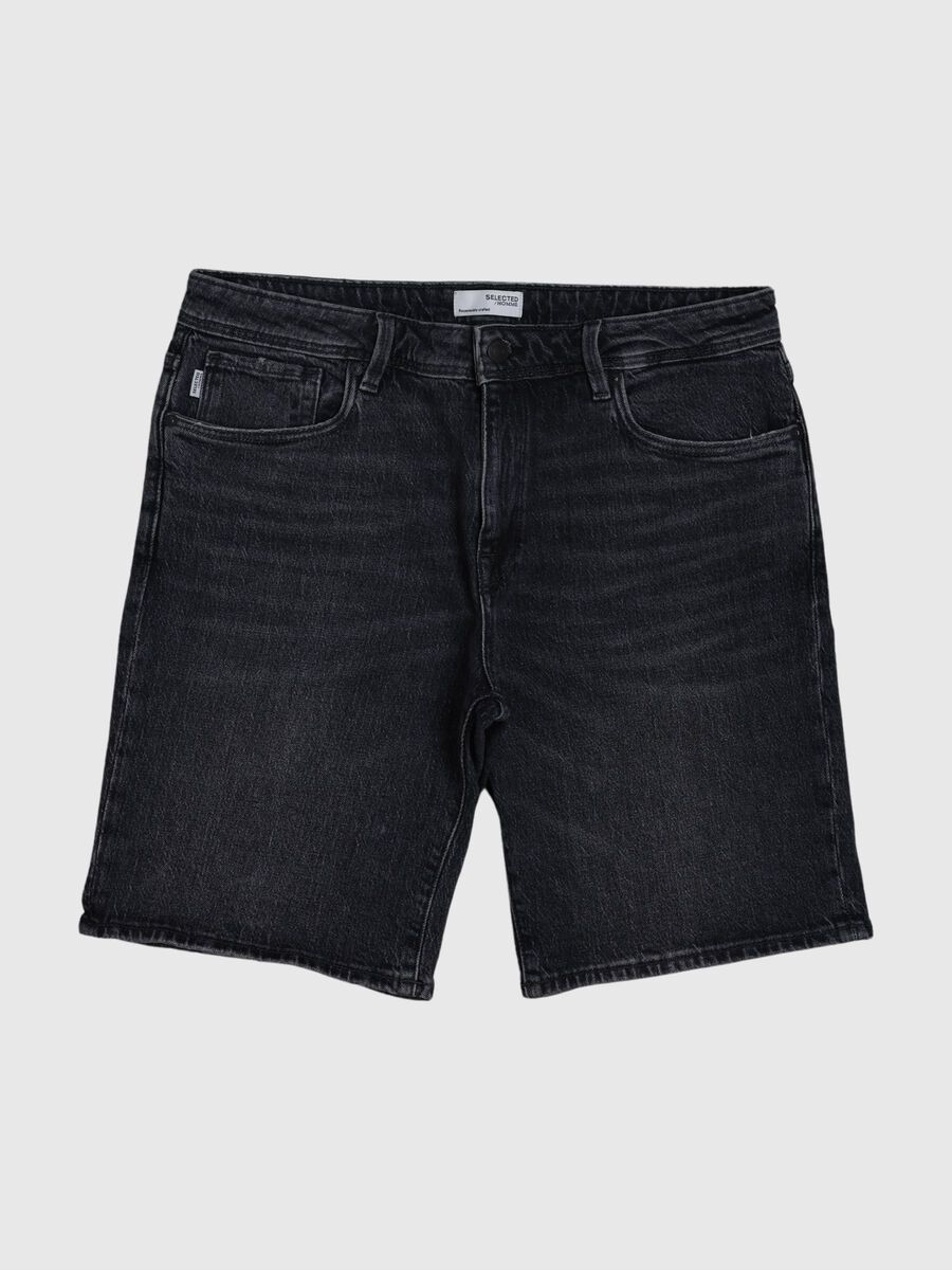 Selected DISTRESSED DENIM SHORTS, Black Denim, highres - 80000182_BlackDenim_001.jpg
