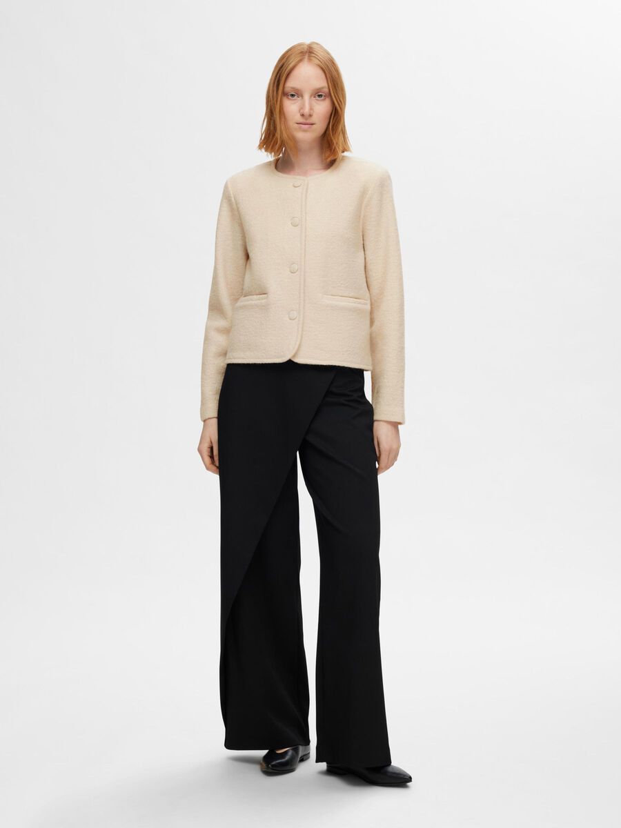 Selected 100% WOOL KNITTED CARDIGAN, Birch, highres - 16097339_Birch_005.jpg
