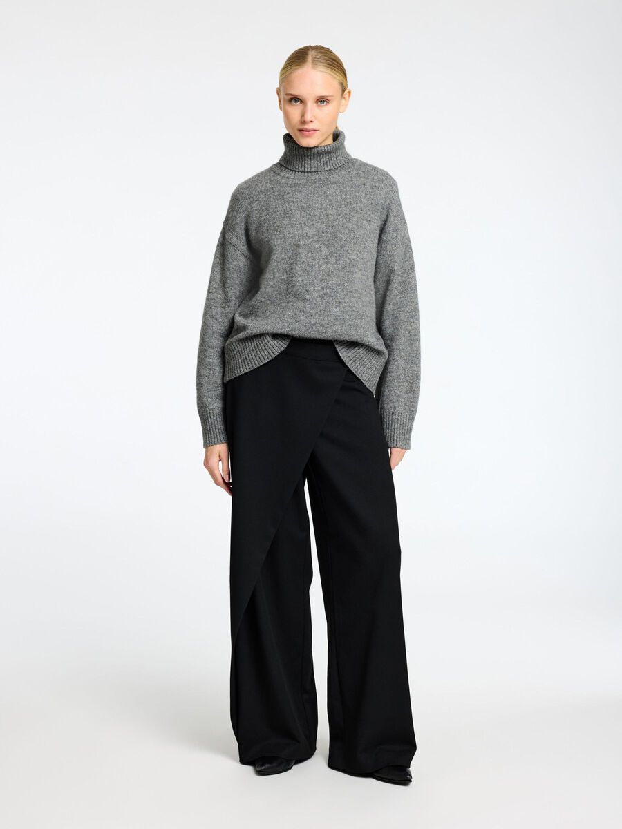 Selected WOLLGEMISCH ROLLKRAGEN PULLOVER, Medium Grey Melange, highres - 16097967_MediumGreyMelange_005.jpg