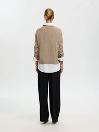 CASHMERE-BLANDING STRIKTRØJE, Irish Cream, highres