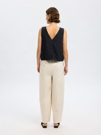 100% LINEN REVERSIBLE TOP, Black, highres