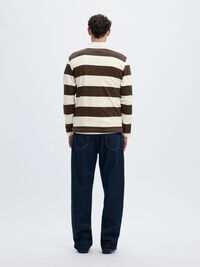 STRIPED COTTON LONG-SLEEVED POLO, Delicioso, highres