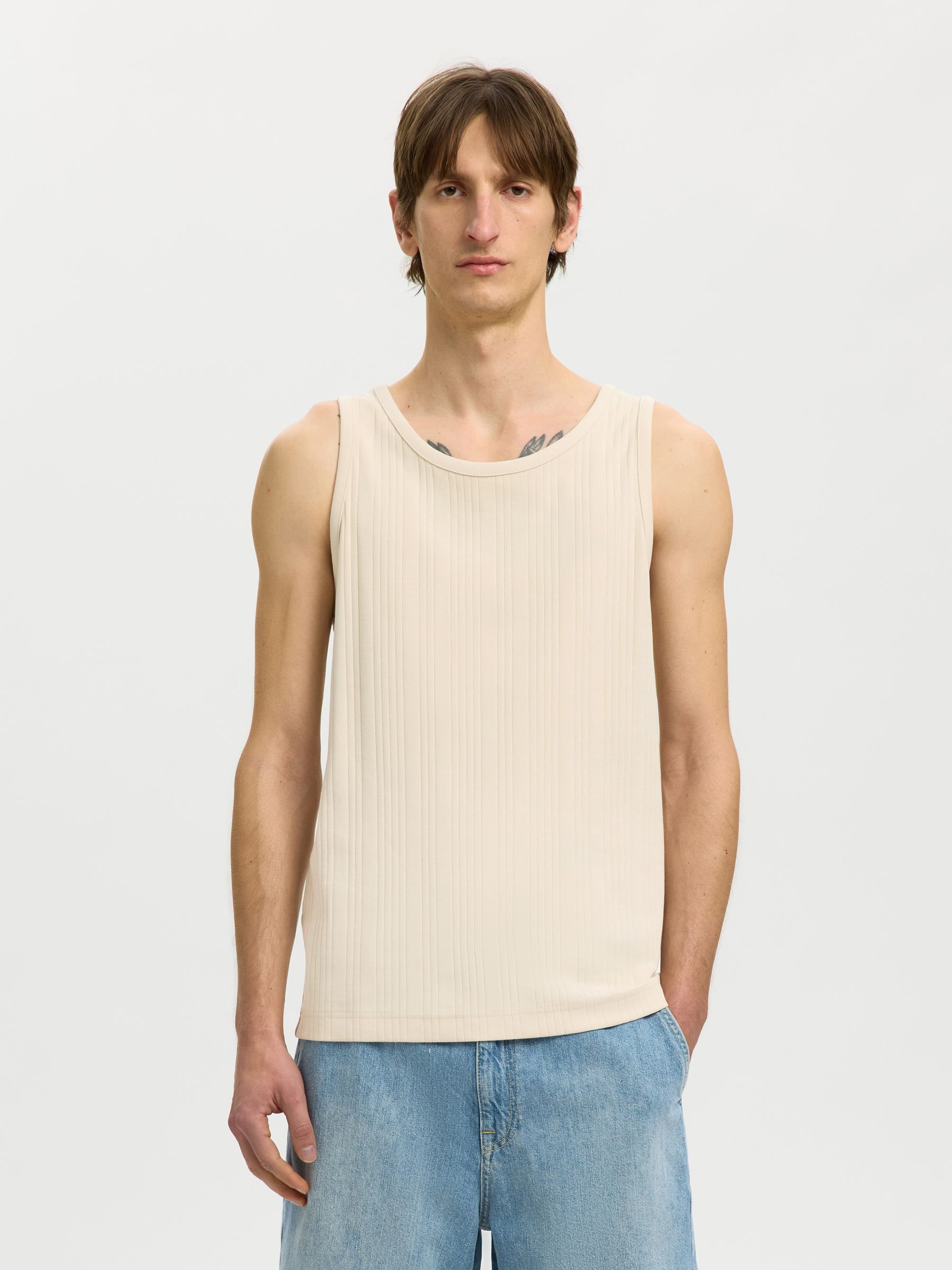 REGULAR FIT TANK TOP, Birch, highres